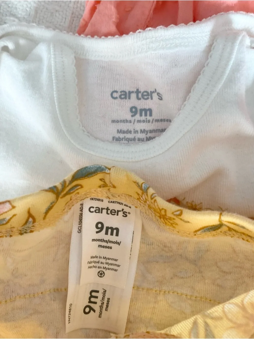 Girls clothing bundle size 9M Carters sets and Ralph Lauren pink polo dress